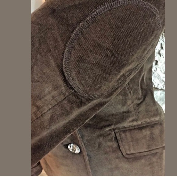 PRIORITIES BROWN CORDUROY CRYSTAL BUTTON BLAZER - Picture 8 of 8